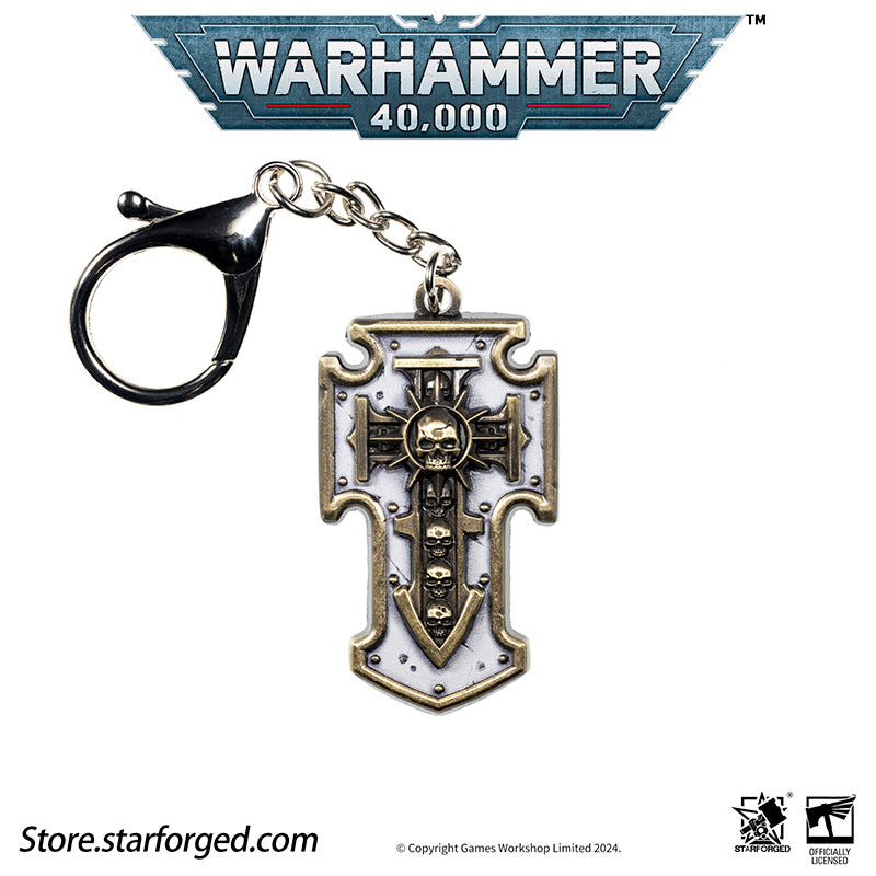 Starforged Warhammer 40K Space Marines Relic Storm Shield Keychain Game Peripheral Alloy Keychain Christmas Gifts Relic weapons are large power weapons, often resembling swords or axes, surrounded by a disruption field designed to cut through armor. Some relics, such as the Relic Storm Shield, are mounted on shields, with their disruption fields capable of withstanding even greater impacts.